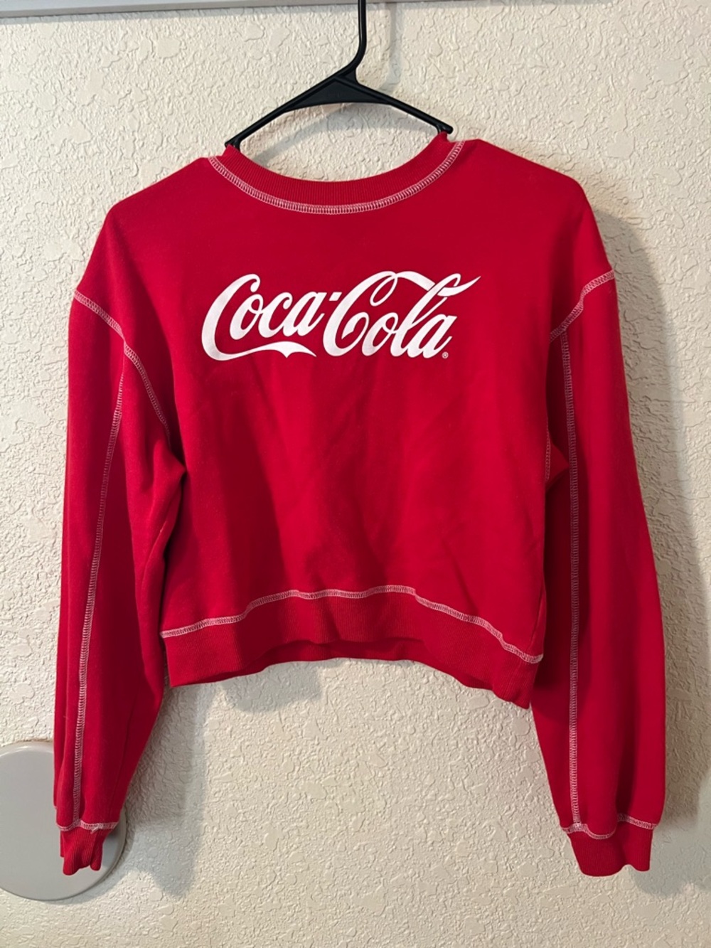 Coca Cola Red Cropped Logo Sweatshirt